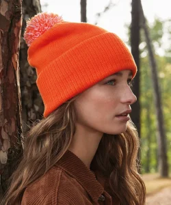 orange snowstar beanie